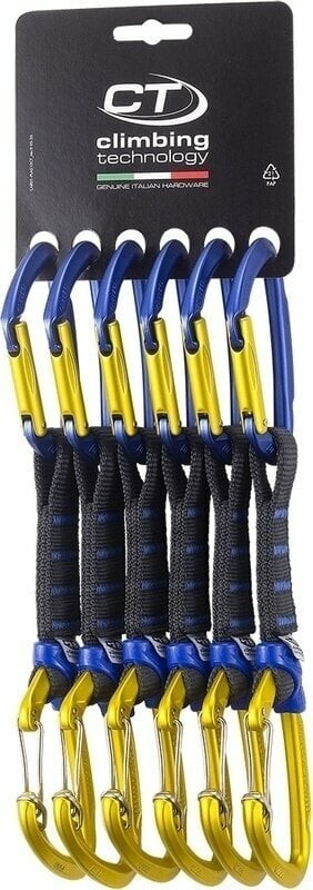 Climbing Technology Berry Set NY Pro Pack of 6 Quickdraws Blue/Gold 12 cm