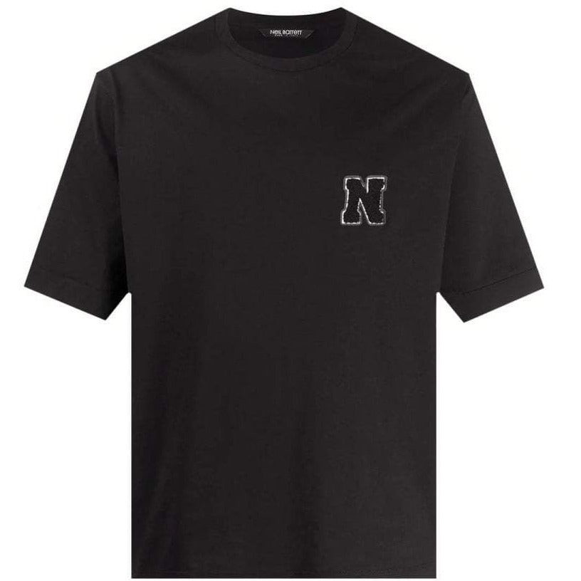 Neil Barrett Men's Applique Patch T-shirt Black Small