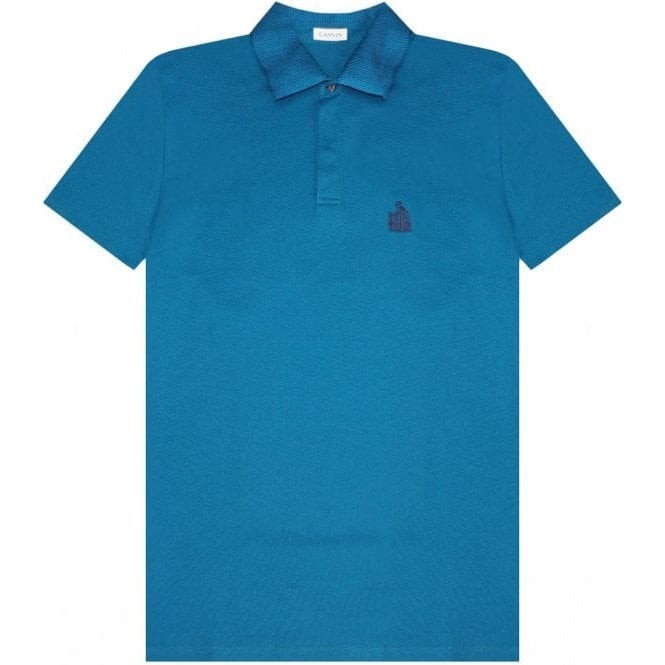 Lanvin Men's Contrast Polo-shirt Teal S