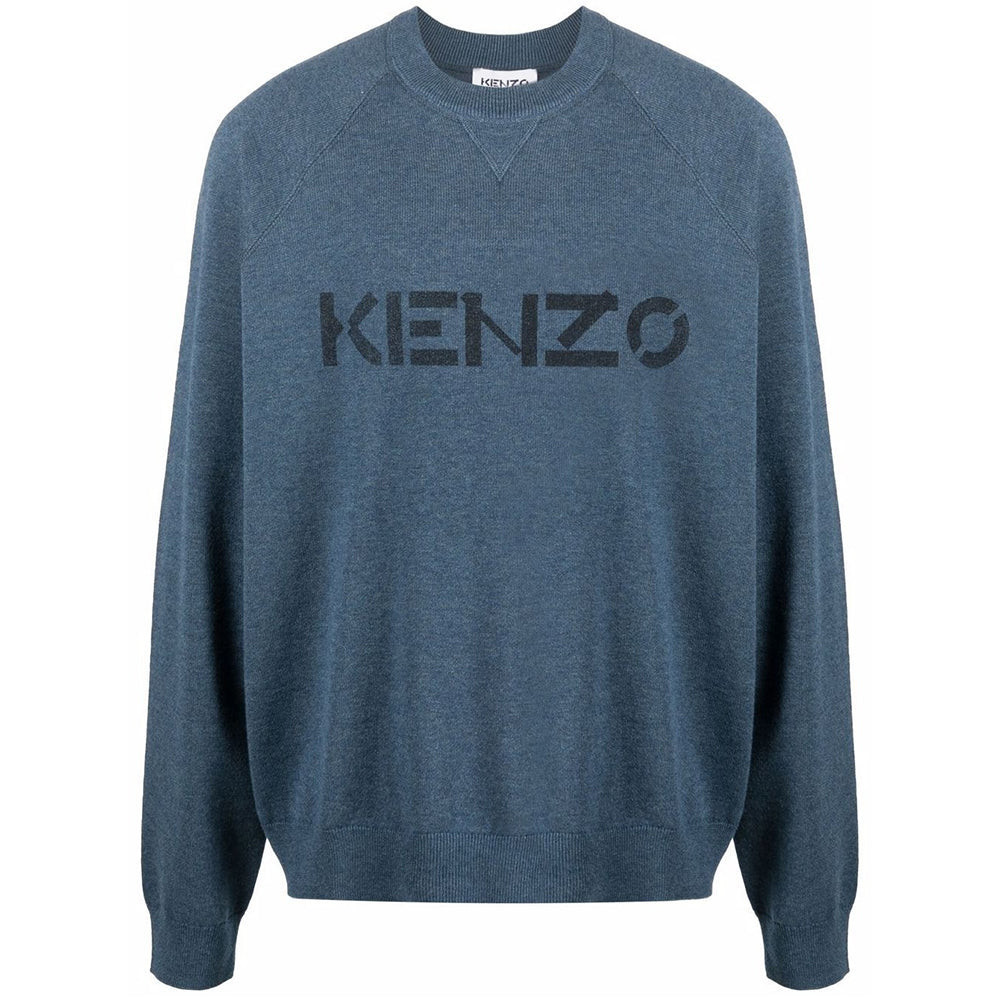 Kenzo Men's Logo Seasonal PRT Jumper Blue L