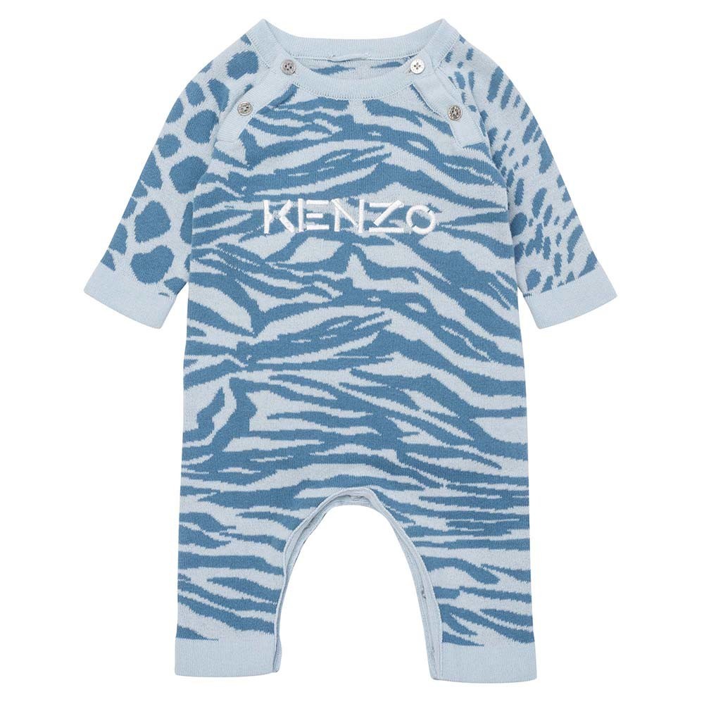 Kenzo Baby Boys Cotton Knit Romper Blue 3M