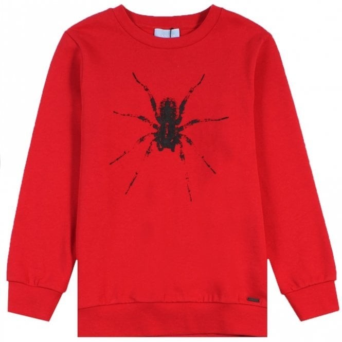 Lanvin Boys Spider Logo Sweatshirt Red 10Y