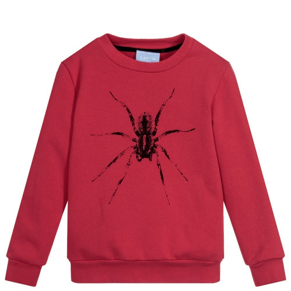 Lanvin Paris Boys Spider Sweatshirt Burgundy 10Y
