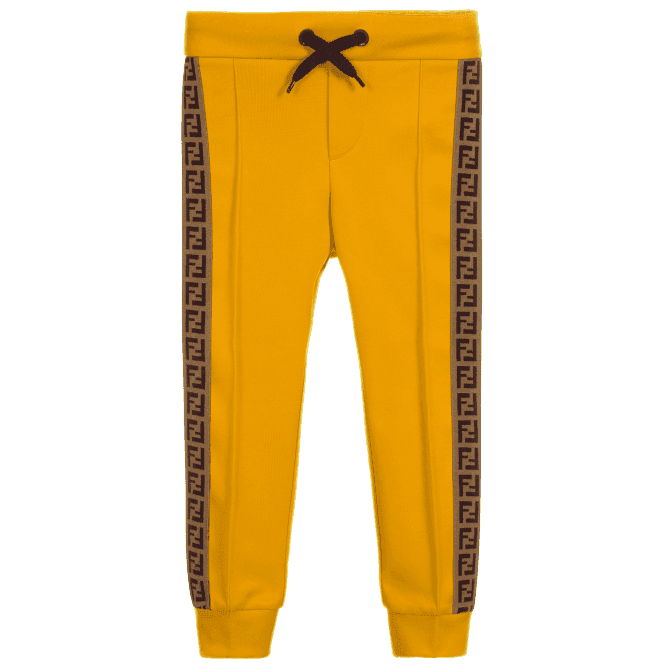 Fendi Boys Logo Sweat Trousers Yellow 10Y