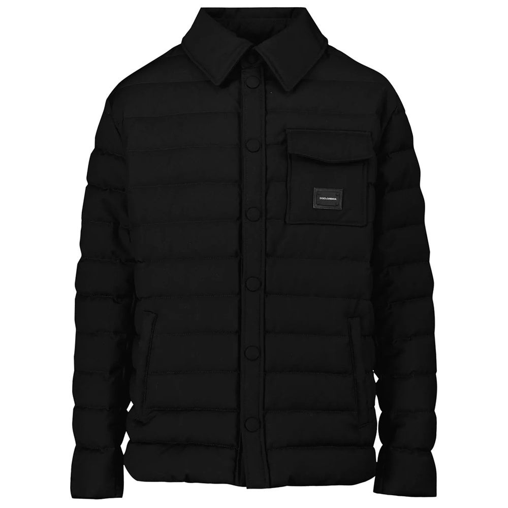Dolce & Gabbana Boys Collar Shirt Jacket Black 10Y