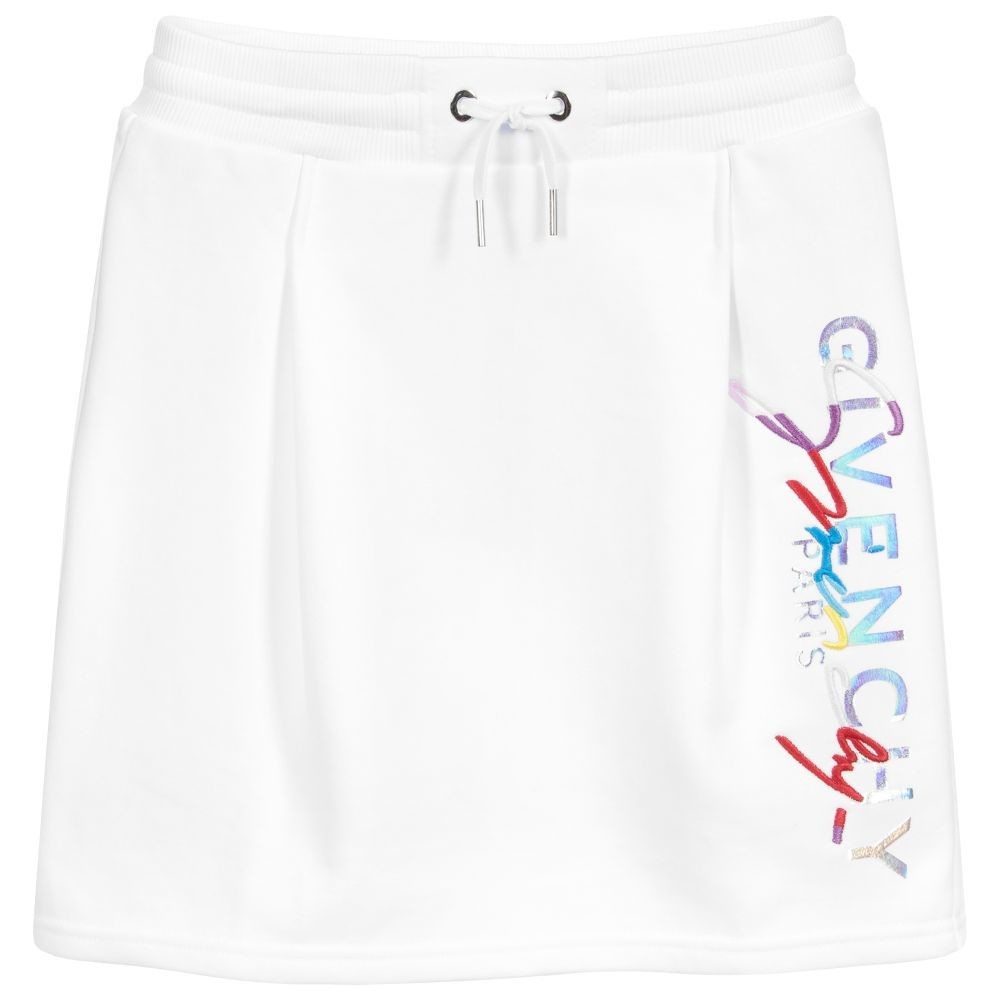 Givenchy Girls Logo Print Skirt White 6Y