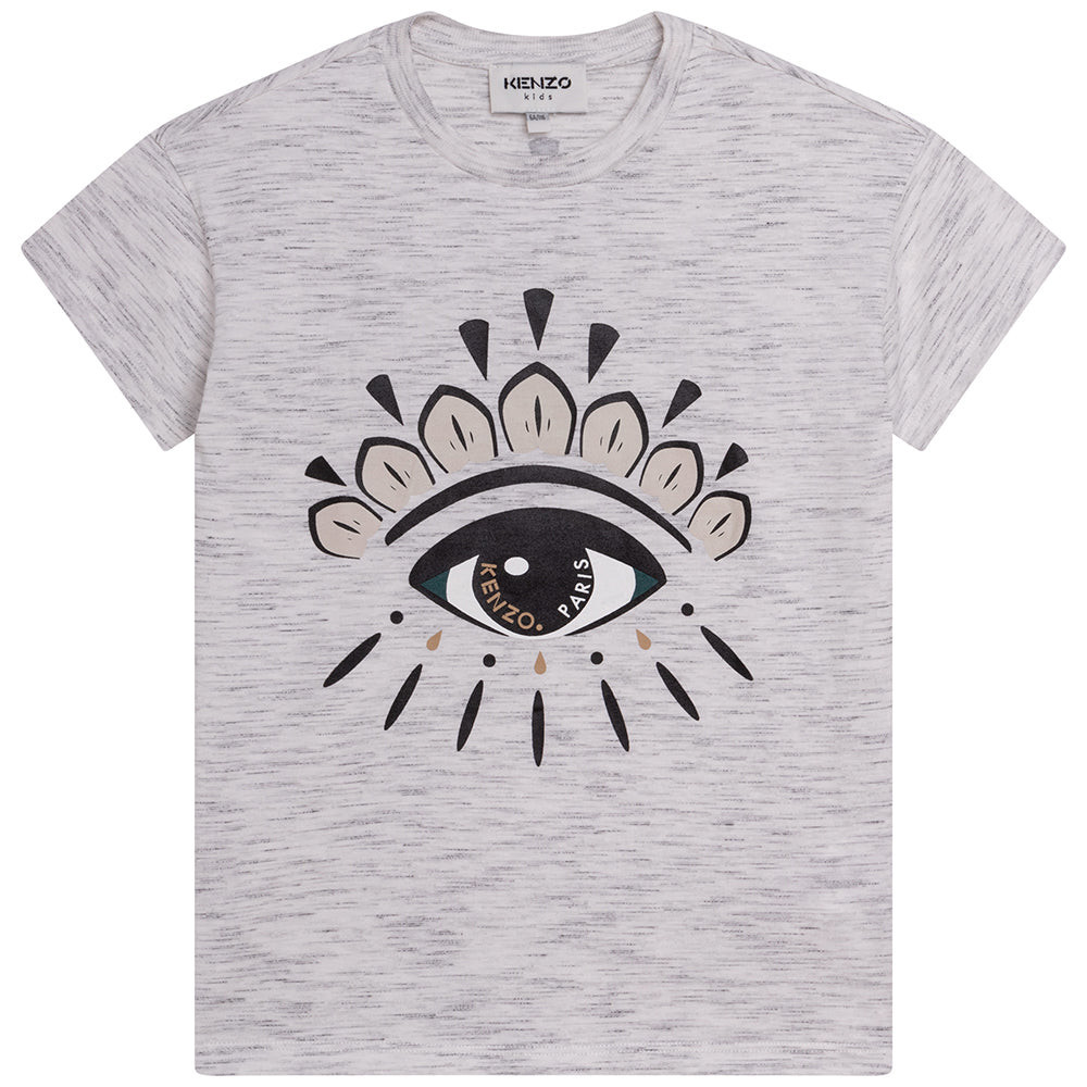 Kenzo Girls Eye Print T-shirt Grey 8Y