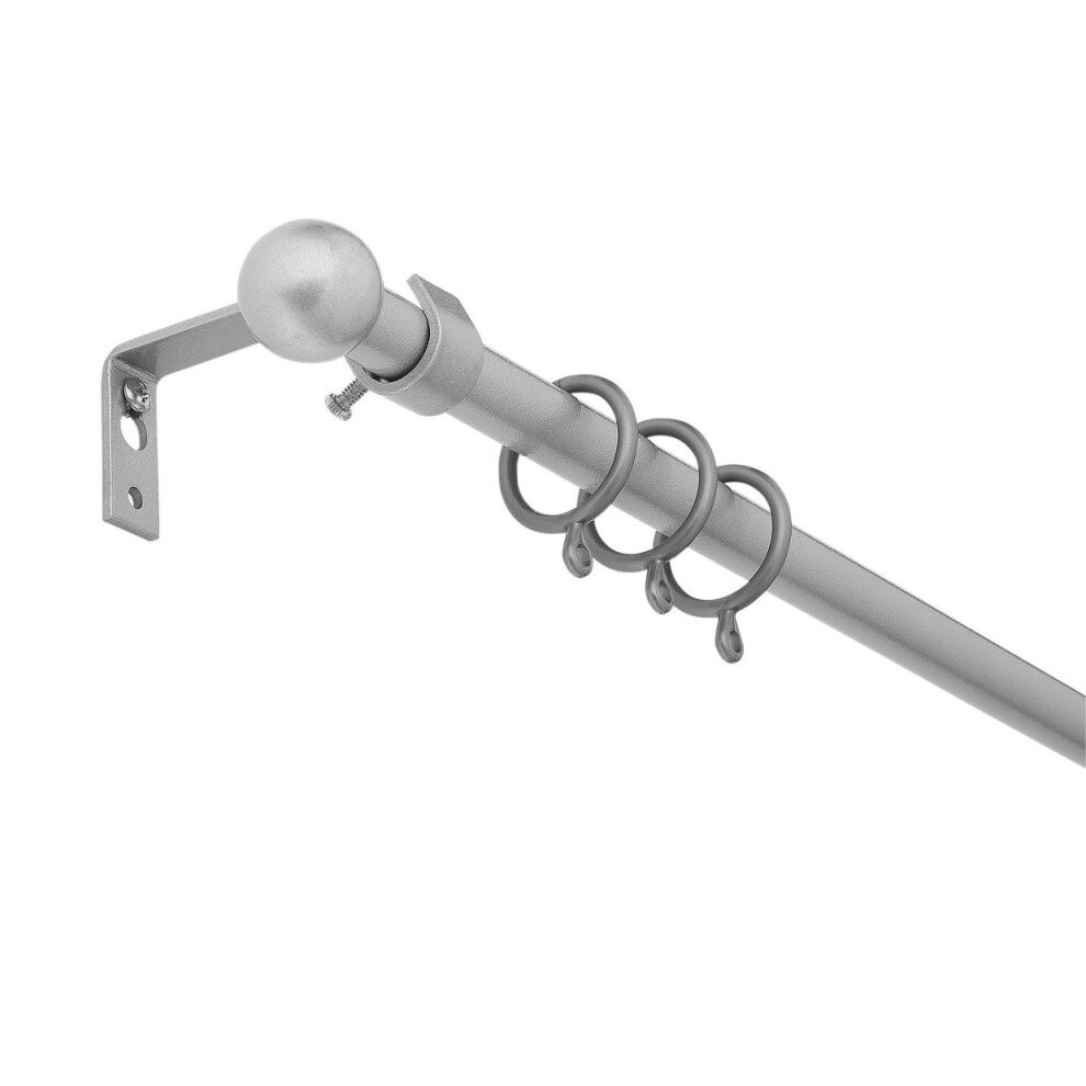 Home Extendable Metal Curtain Pole - Silver