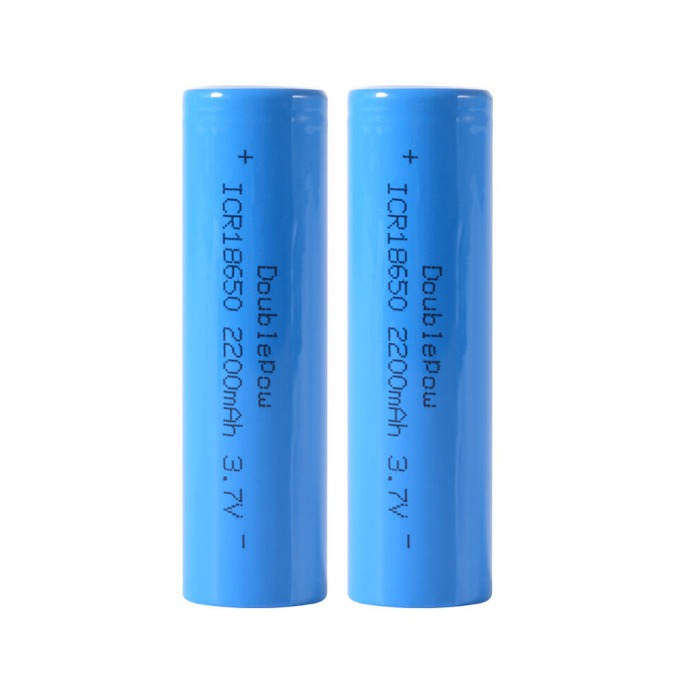 (Flat) 2X Rechargeable 18650 Battery 2200mAh 3.7V Li-ion Batteries