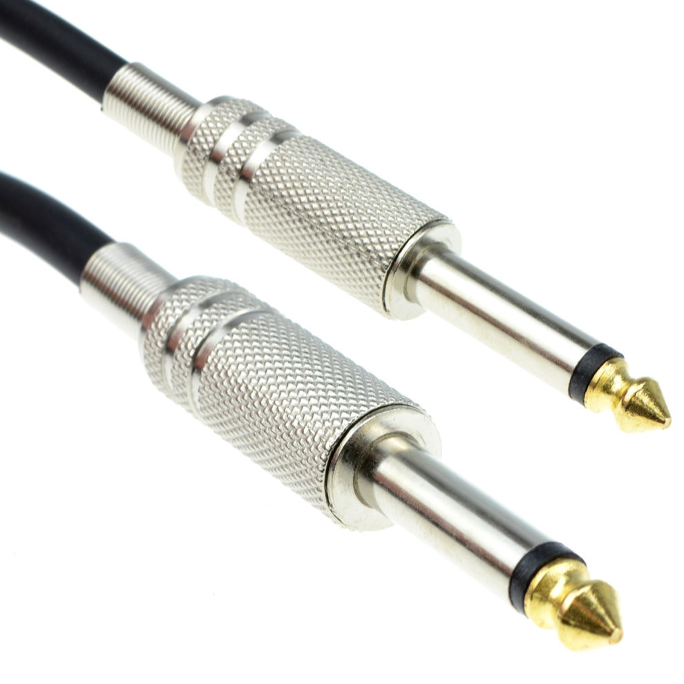 kenable PRO 6.35mm Low Noise Guitar Lead Cable Gold Metal Connectors 5m BLACK