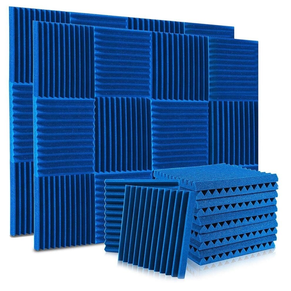 24 Pack Acoustic Foam Panels 1X12X12 Inches,Soundproof Wall Panels with Fire Sound,Sound Panels for Studios,Home