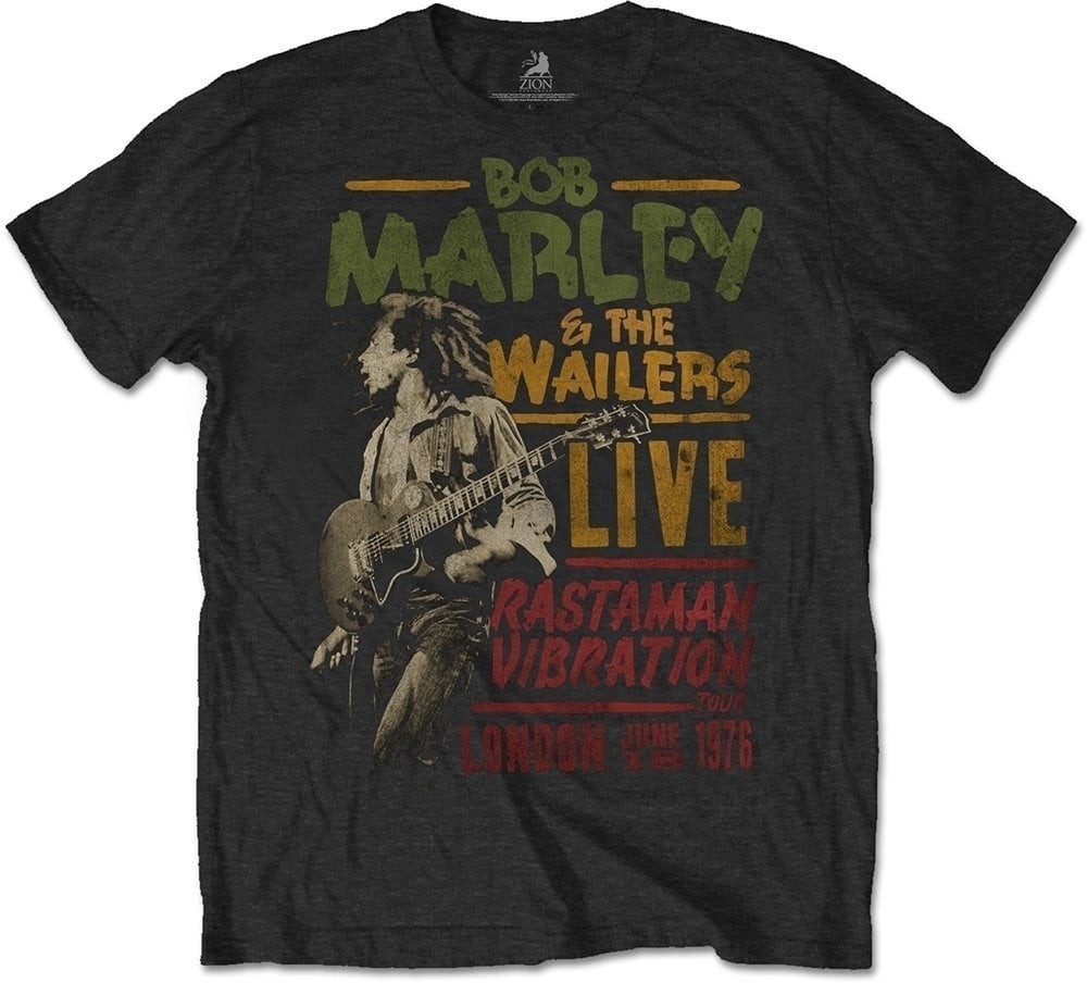 Bob Marley T-Shirt Unisex Rastaman Vibration Tour 1976 Black M