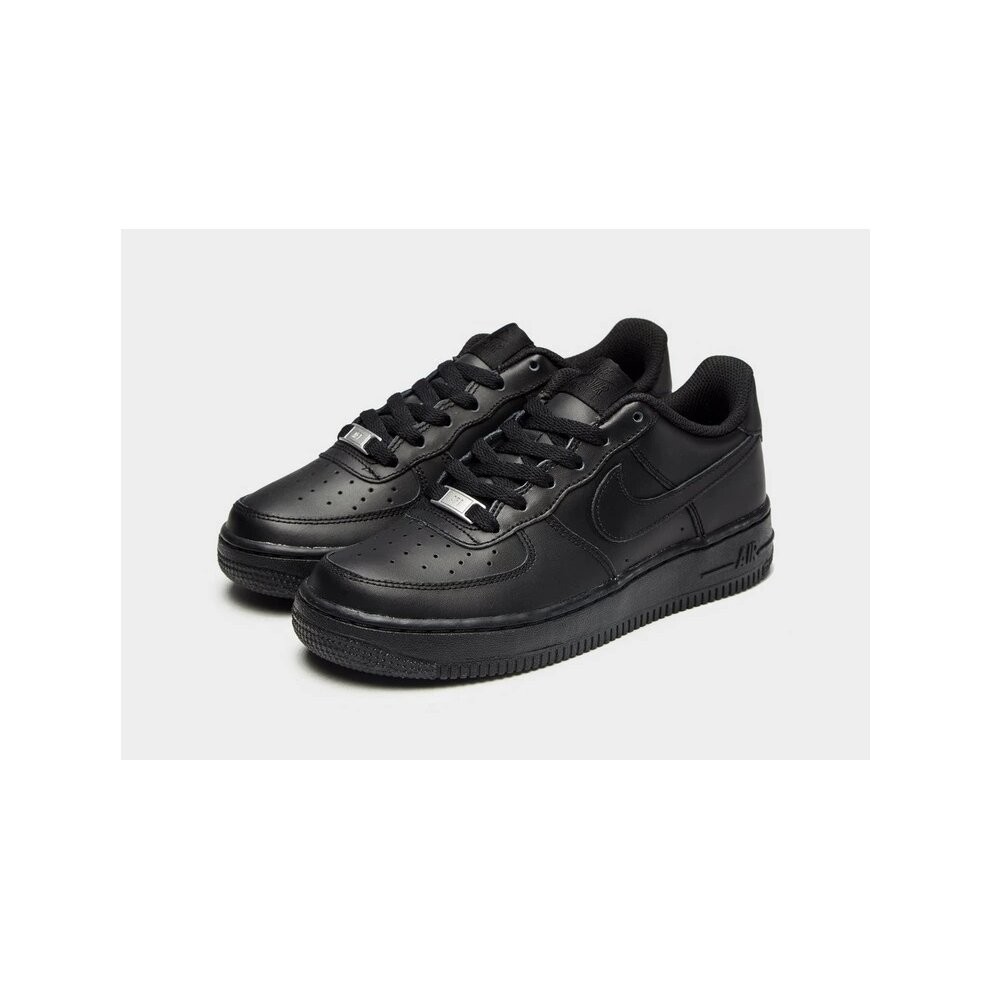 (Black, 6) Nike Air Force 1 Low Junior Kids Shoes White Black