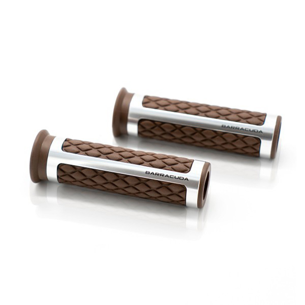 Barracuda Classic Grips Brown - Silver Insert (Pair) Universal - Grips