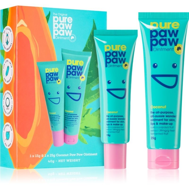 Pure Paw Paw Coconut moisturising balm for lips and dry areas (gift set)