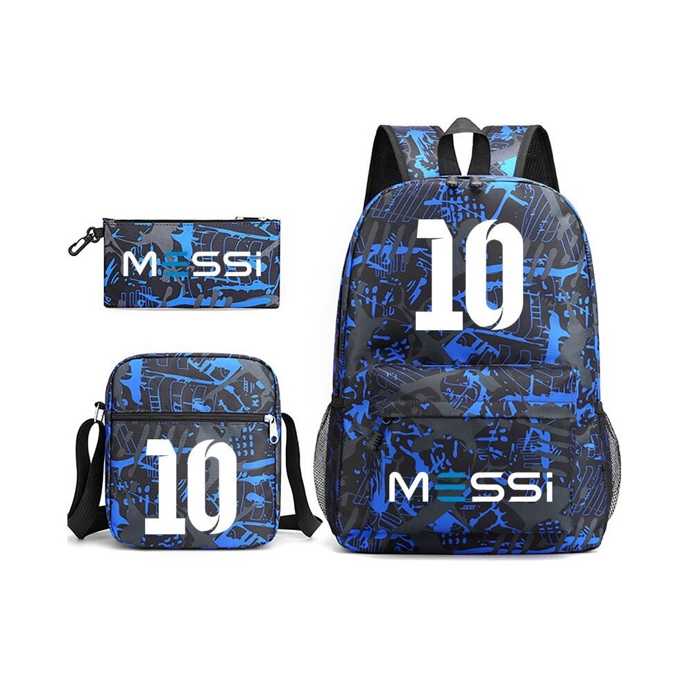(GBC 06) 3pcs Sets Messi Backpack New Students Capacity School Bags