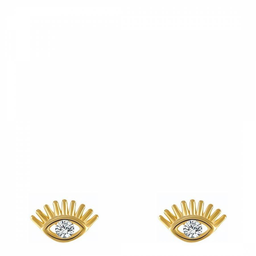 Gold Eyelashes Pendant Earrings
