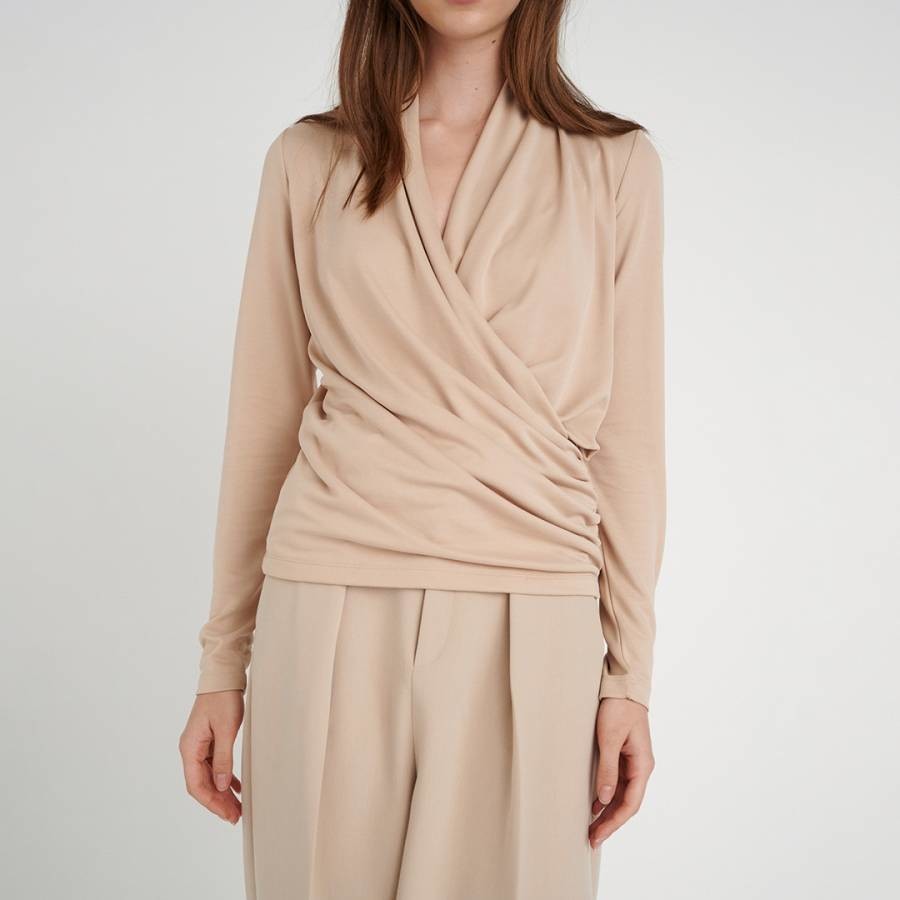 Beige Alano Wrap Blouse