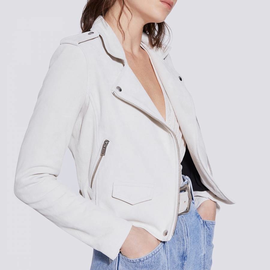 White Ashley Perfecto Leather Jacket