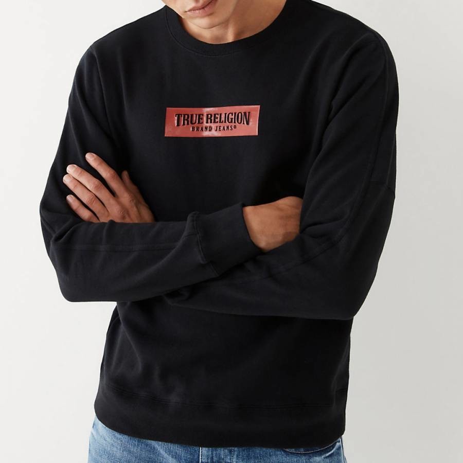 Black Long Sleeve Graphic Cotton Top