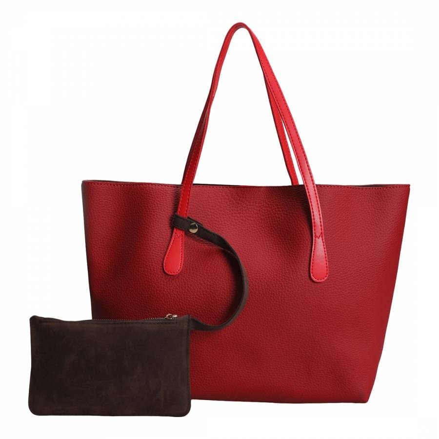 Red & Brown Shoulder Bag