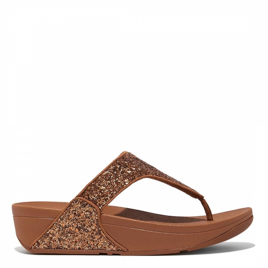 Light Tan Shimma Toe Post Sandals