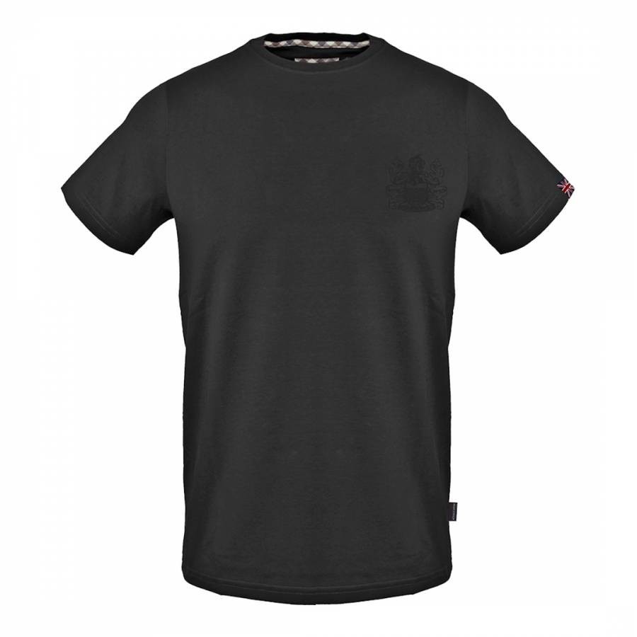 Black Tonal Logo Cotton T-Shirt