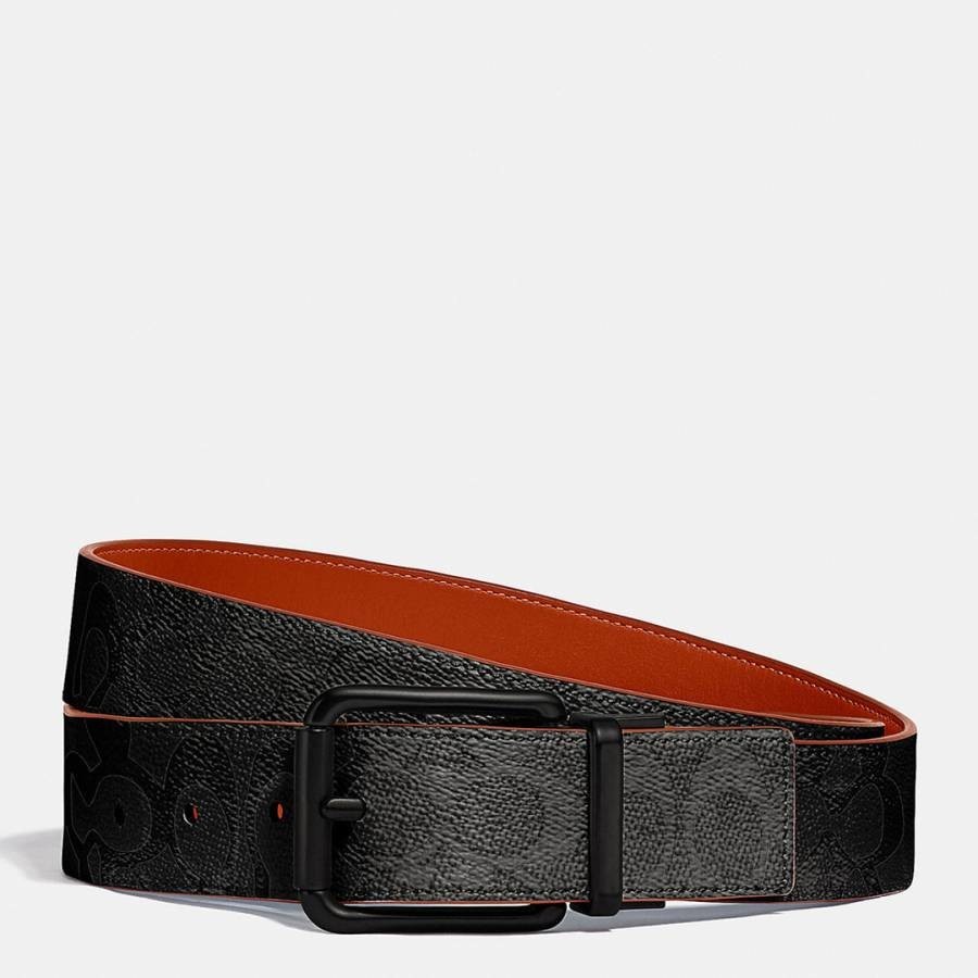 Charcoal Mango Roller Buckle Cut-To-Size Reversible Belt