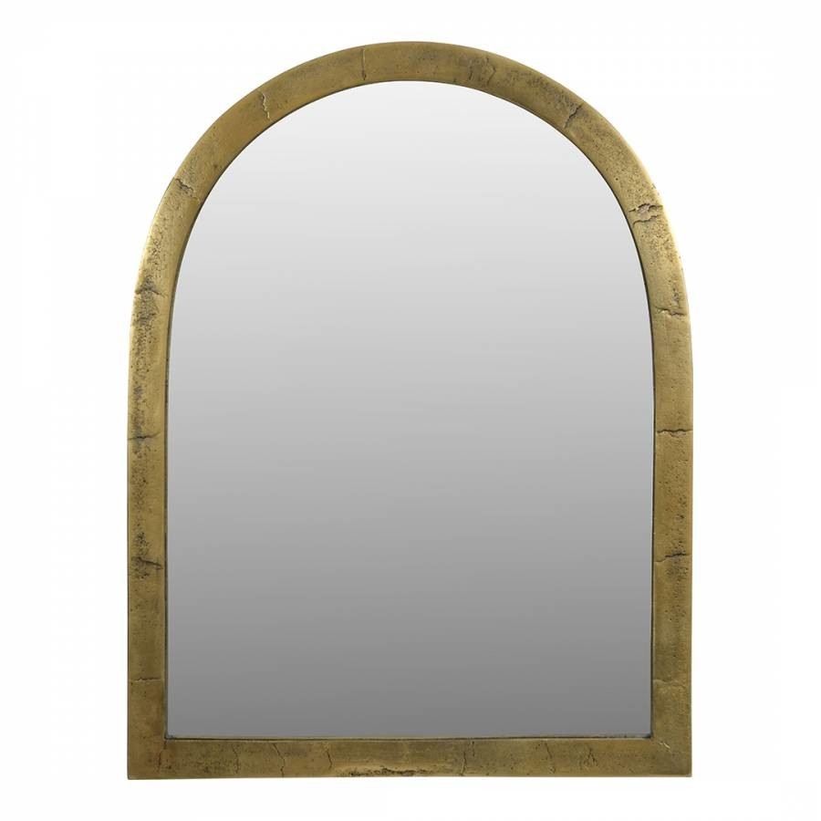 Arched Window Small Mirror Brass Finish