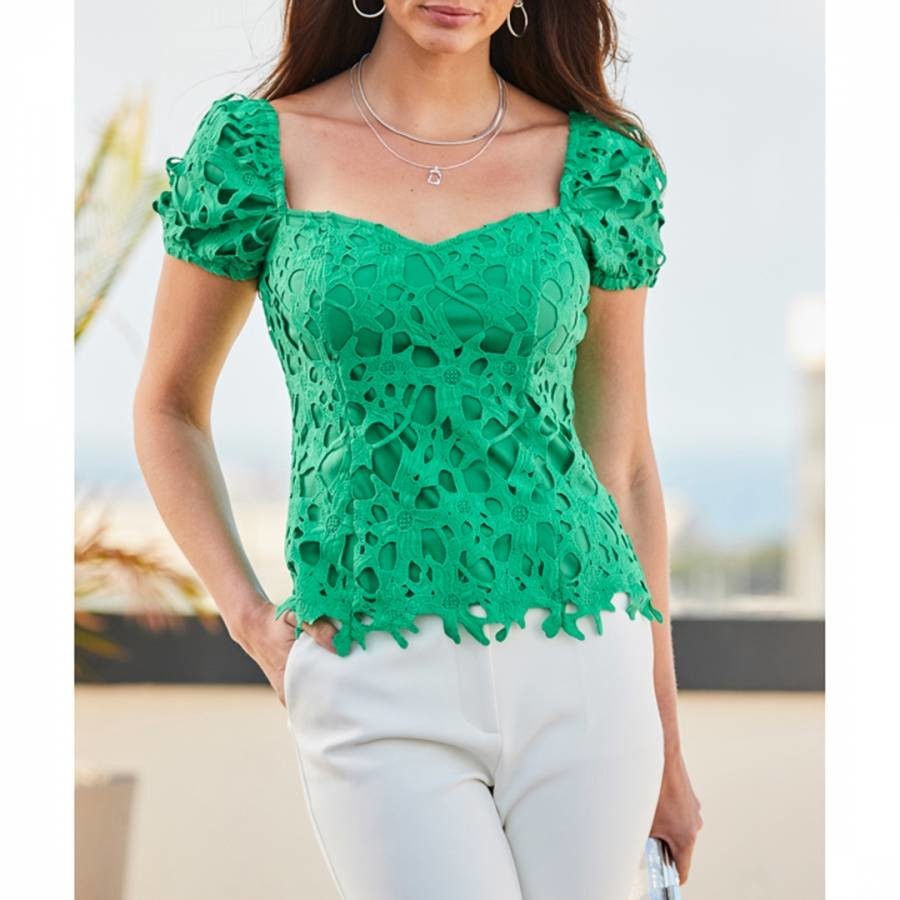 Green Premium Lace Top
