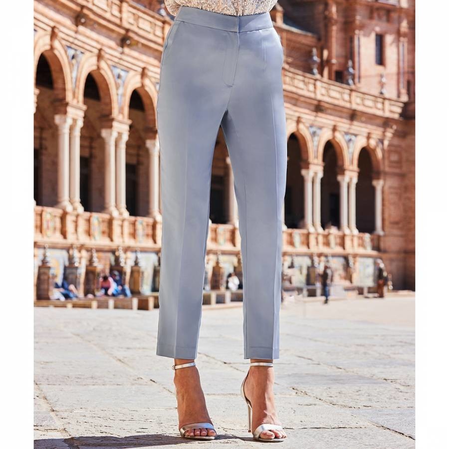 Soft Blue Premium Satin Tuxedo Trousers