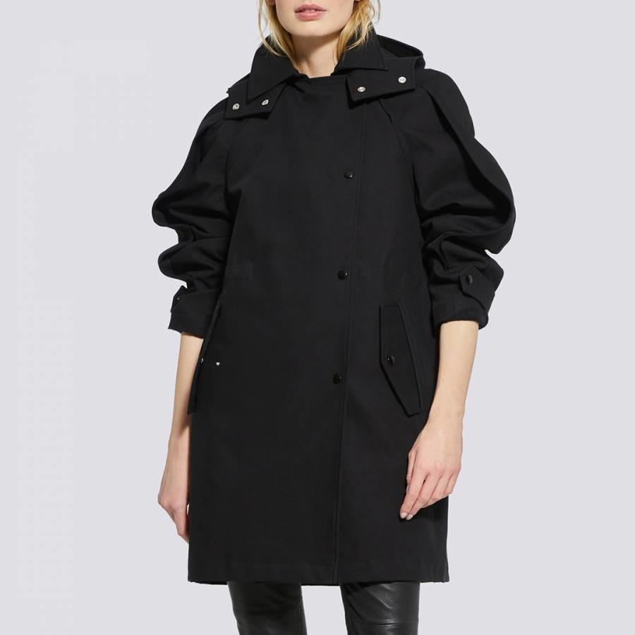 Black Elior Hooded Cotton Jacket