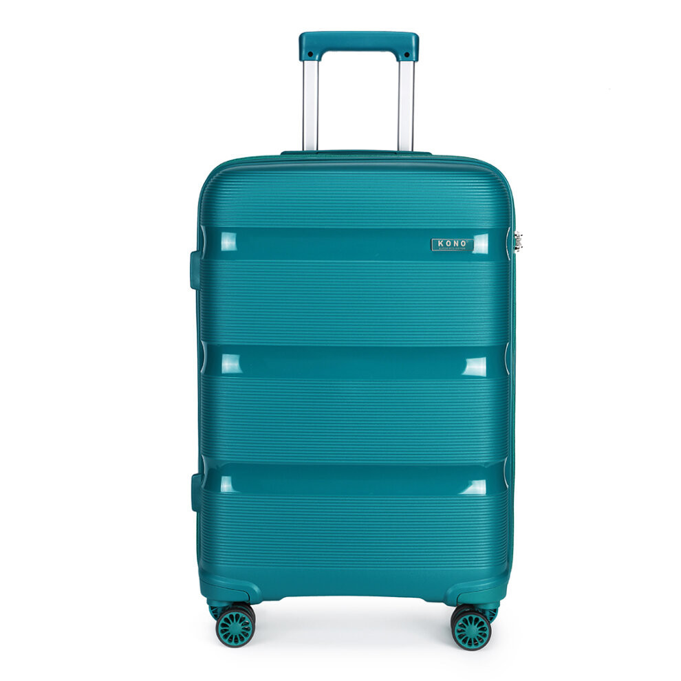 (blue/green, 28 inch) K2092L Kono Hard Shell PP Suitcase Set