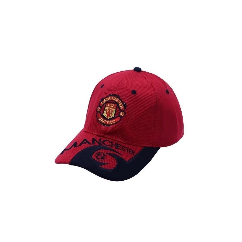 (Manchester United Red) Football fan sports cap|embroidered team crest|adjustable sun hat|sun protection hat