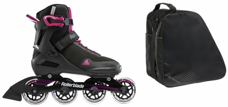 Rollerblade Sirio 80 W SET Roller Skates Black/Raspberry 38