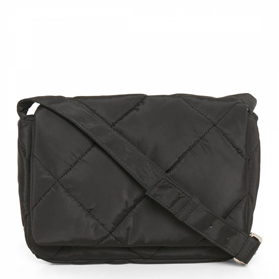 Black Duna Quilted Cross Body Bag