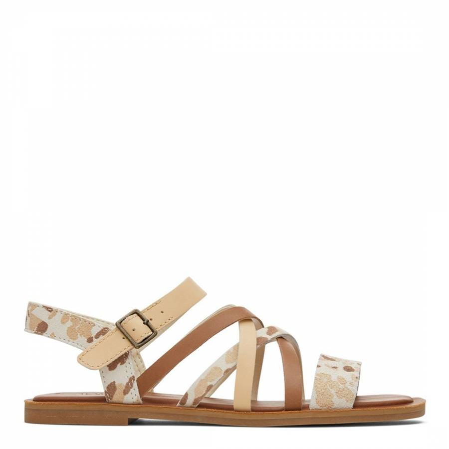 Beige Multi Sephina Strappy Flat Sandals