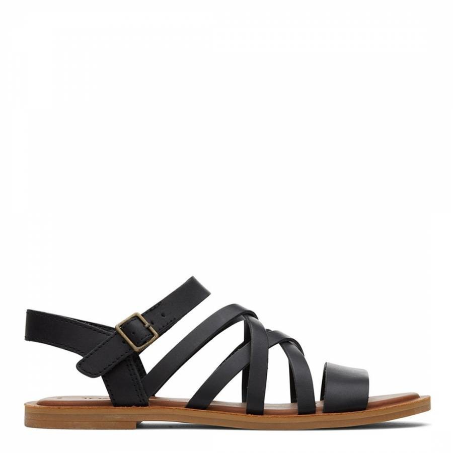 Black Sephina Strappy Flat Sandals