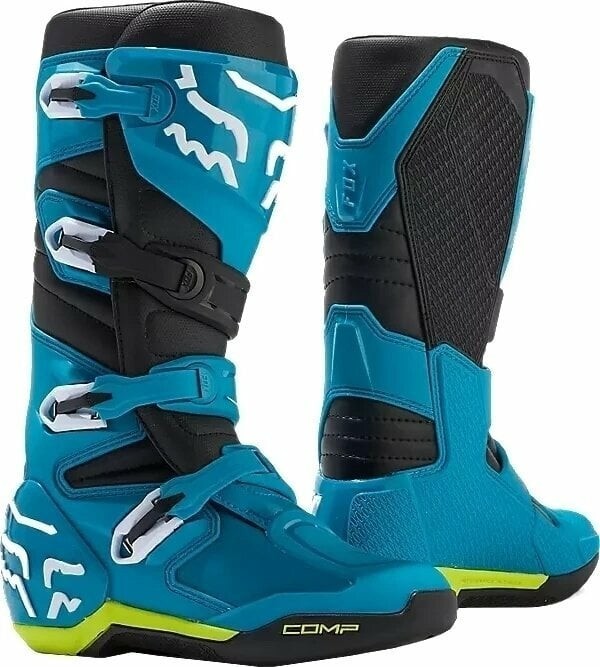 FOX Comp Boots Blue/Yellow 43 Motorcycle Boots