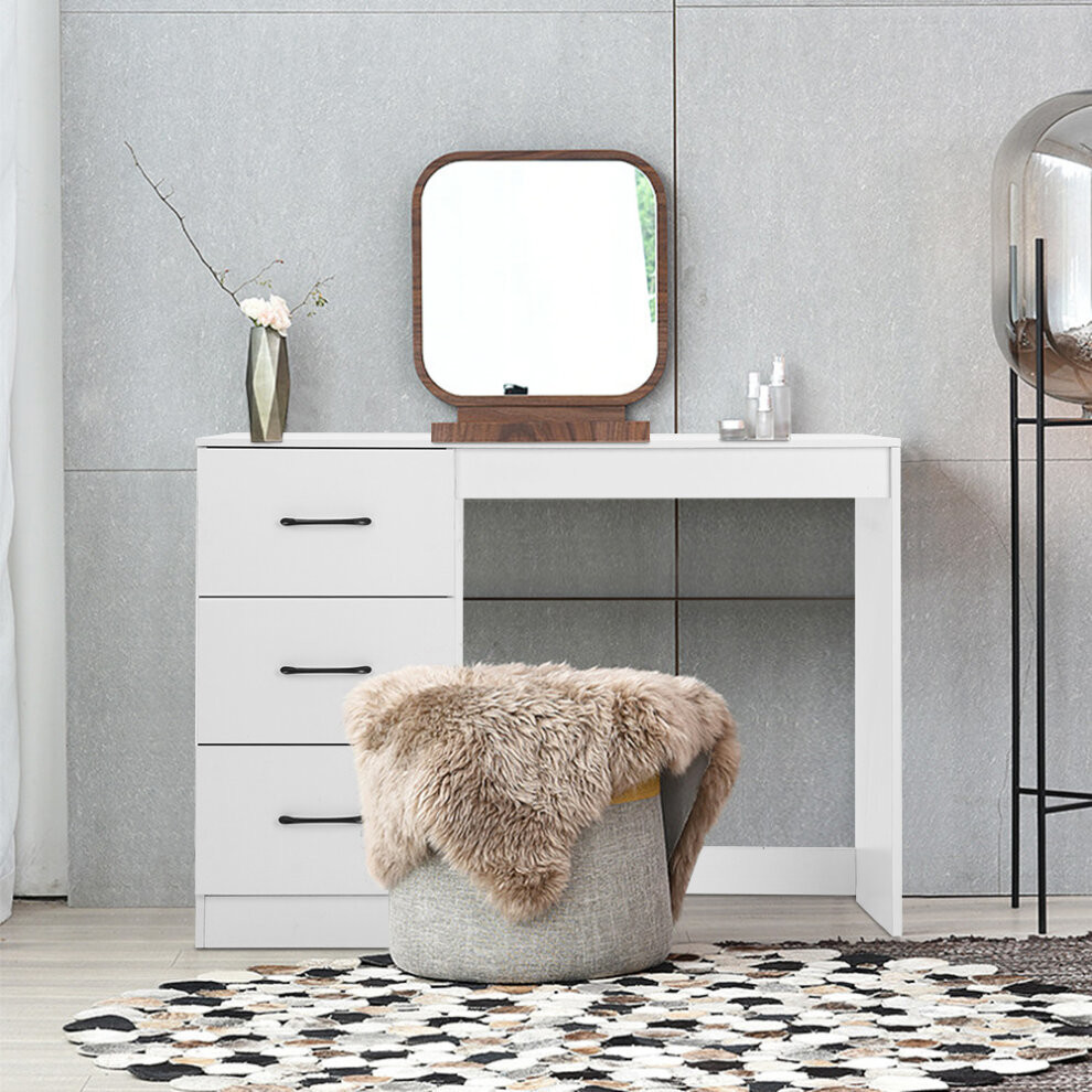 3 Drawer Dressing Table White Makeup Desk Wooden Bedroom Furniture