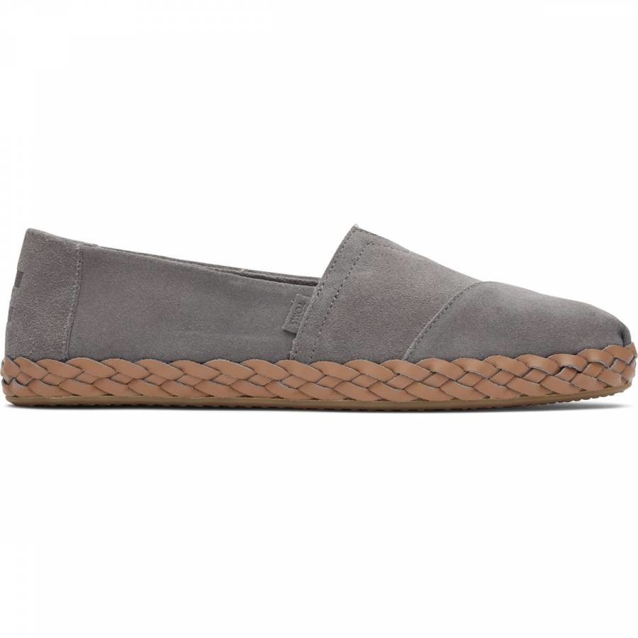 Grey Alpargata Leather Wrap Shoe