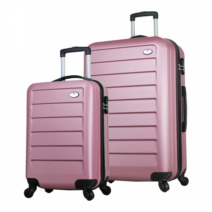 Rose Gold 2 Piece Cabin Suitcase Set