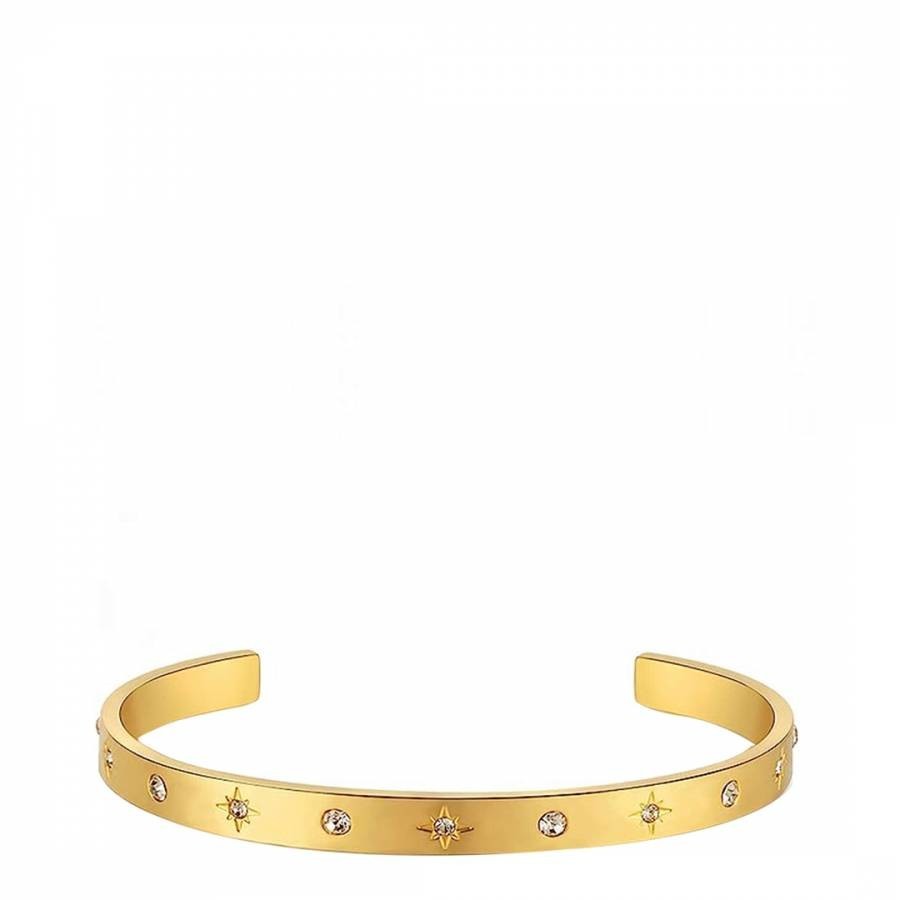 18K Gold Celestial Embellished Cuff Bangle