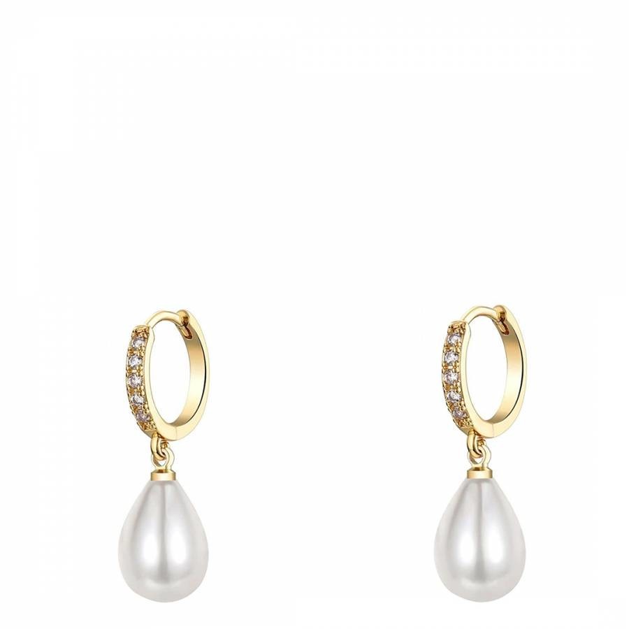 18K Gold Tear Drop Essential Pearl Earrings