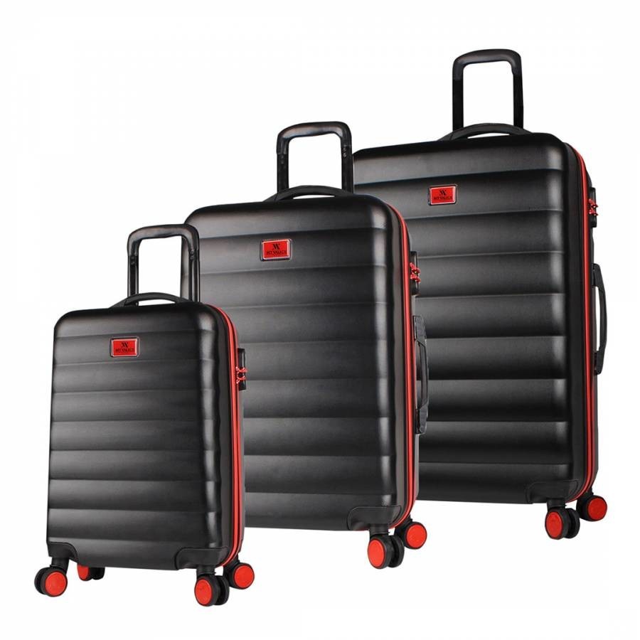 Black 3 Piece Suitcase Set
