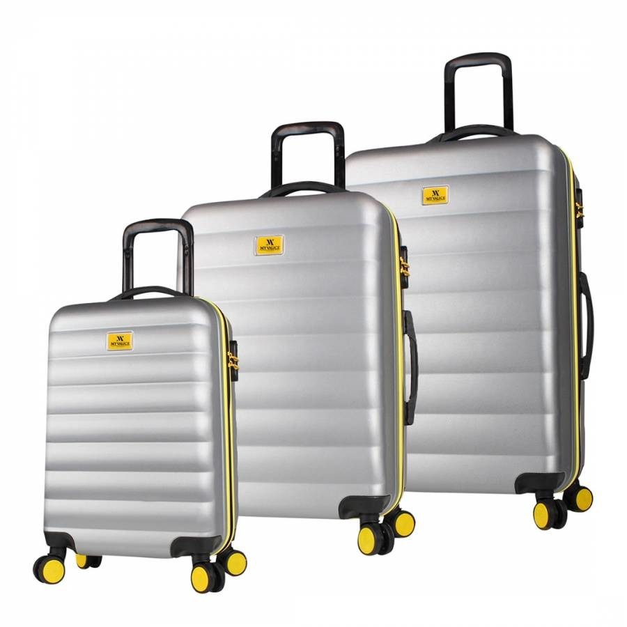 Grey 3 Piece Suitcase Set