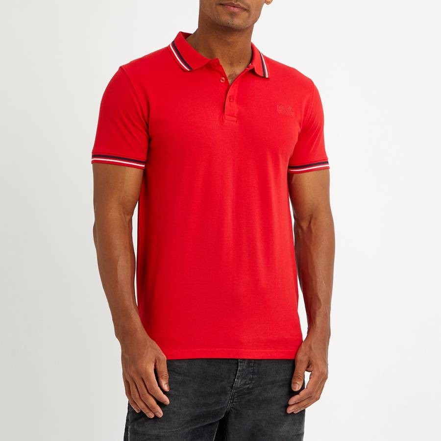 Red Small Embroidered Polo Top