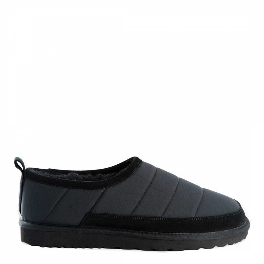 Unisex Black Maroubra Padded Slip On Slippers