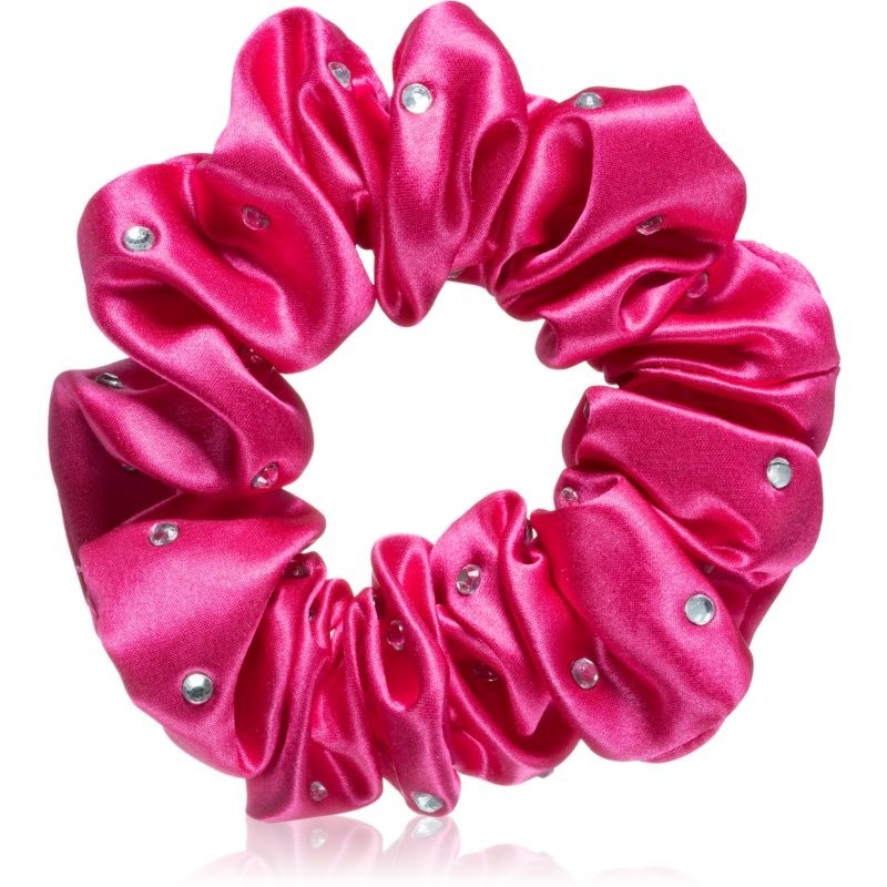 Crystallove Crystalized Silk Scrunchie silk scrunchie colour Hot Pink 1 pc