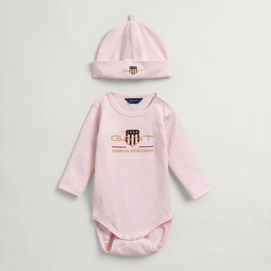 Baby Pink Archive Shield Body and Beanie